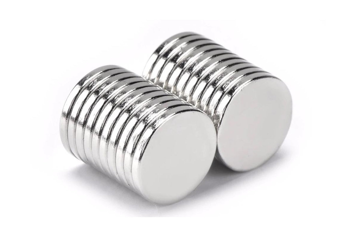 Rare earth neodymium magnets 15mm diameter close-up