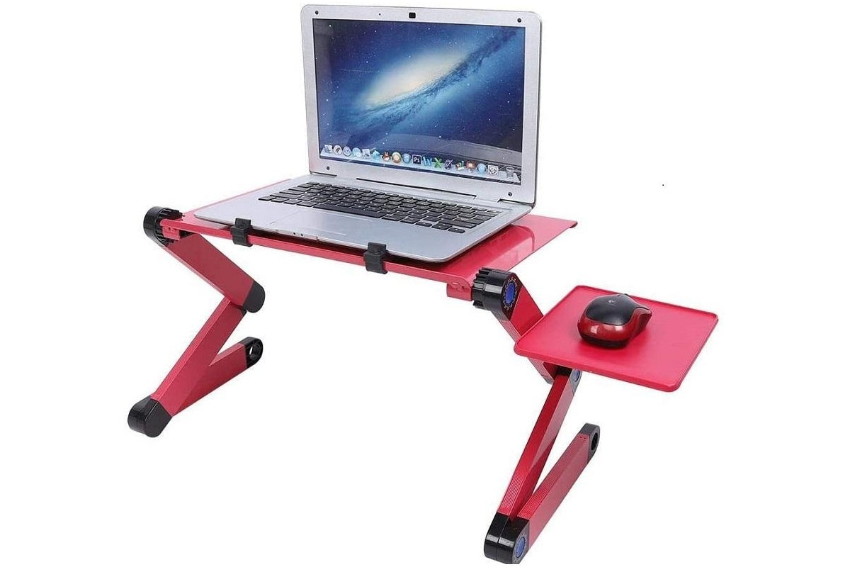 Laptop table with non-slip clasps