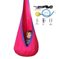 Thumbnail for Kids Pod Swing Chair Tent Hanging Seat Hammock (Pink)