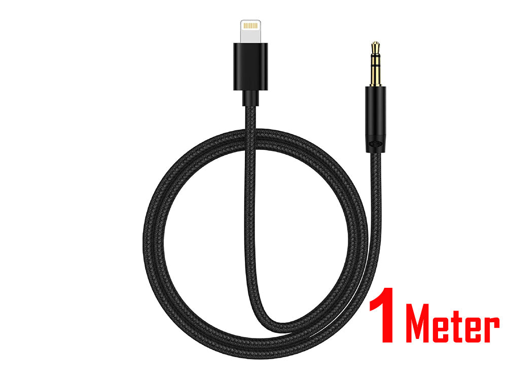 Cable connected to car stereo AUX input