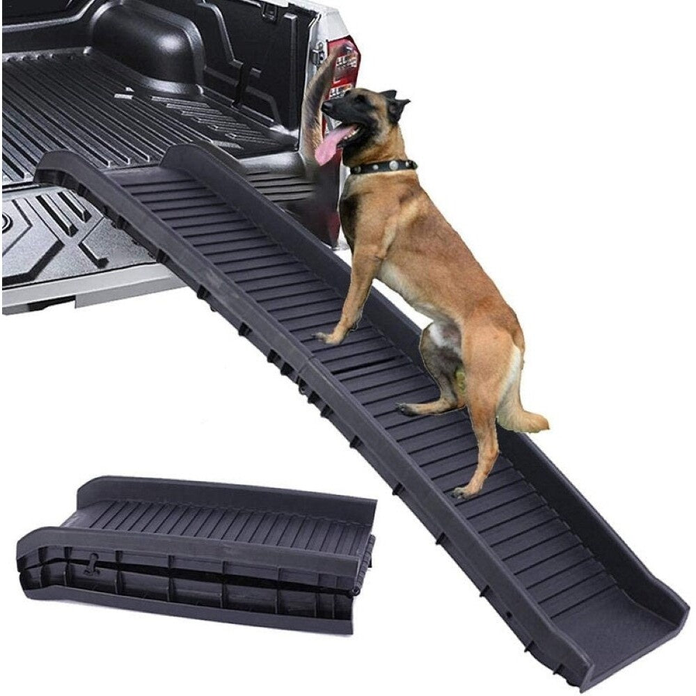 Dog ramp with pet climbing up safely