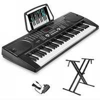 Thumbnail for Electronic keyboard piano 61 keys with microphone and X stand