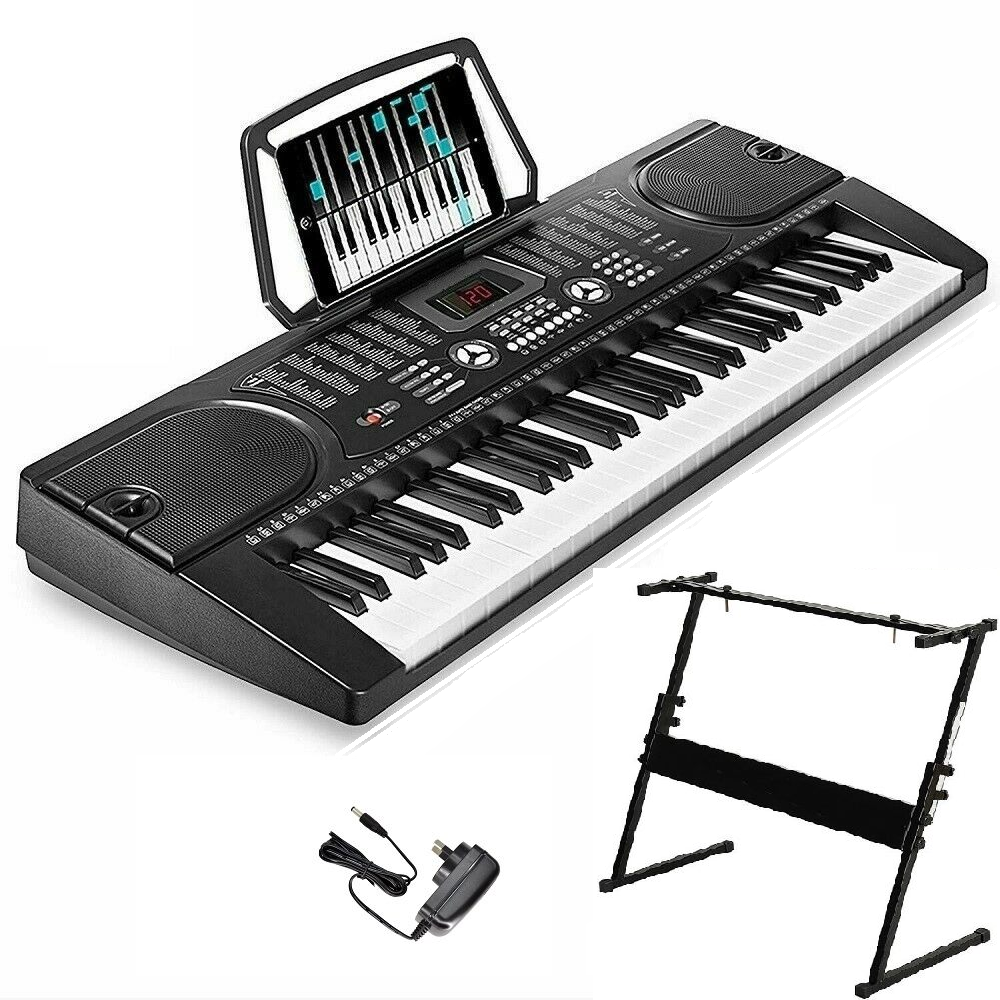 Electronic keyboard piano 61 keys with microphone and Z stand