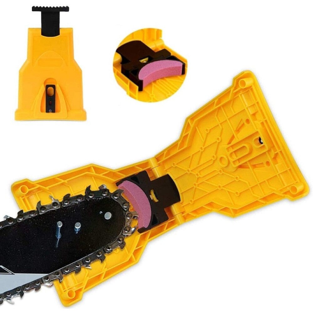 Chainsaw sharpener packaging with sharpening stone