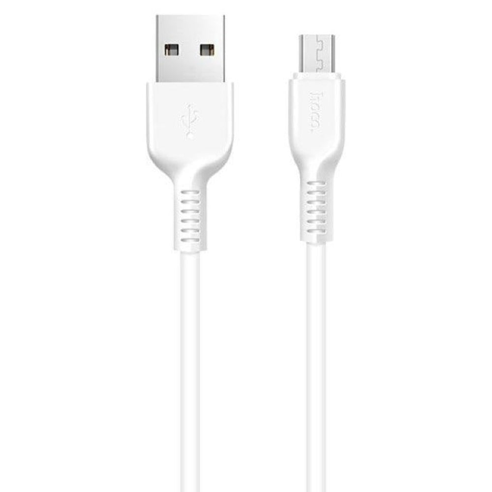 Micro USB charging cable plugged into phone port