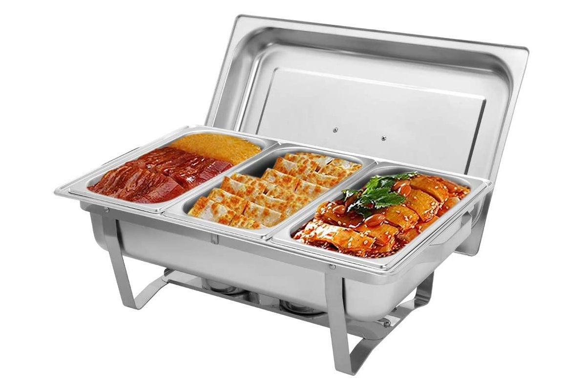 Stainless steel chafing dish with lid