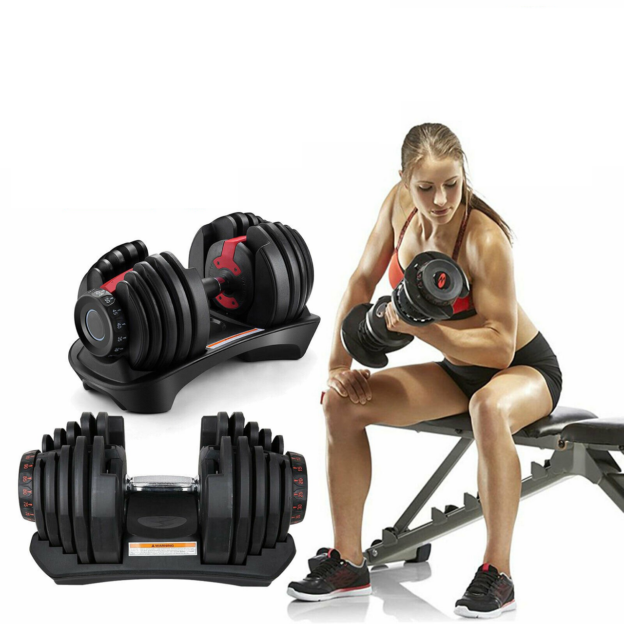 Dumbbell showing textured non-slip handle