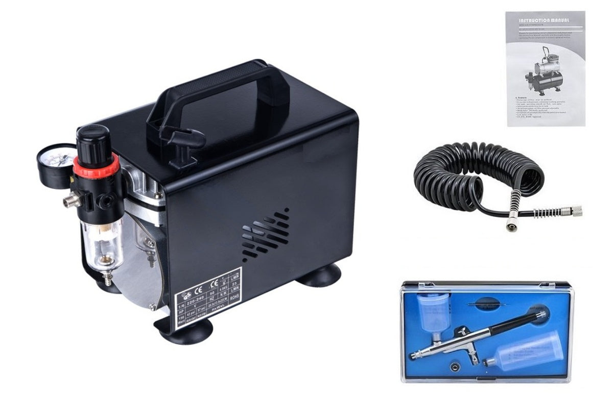 Air brush compressor with water filter for clean air