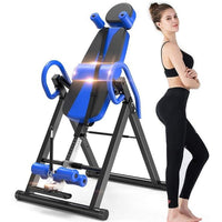 Thumbnail for Blue heavy duty inversion table with headrest