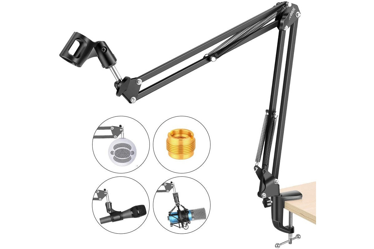 Scissor arm stand folded compactly