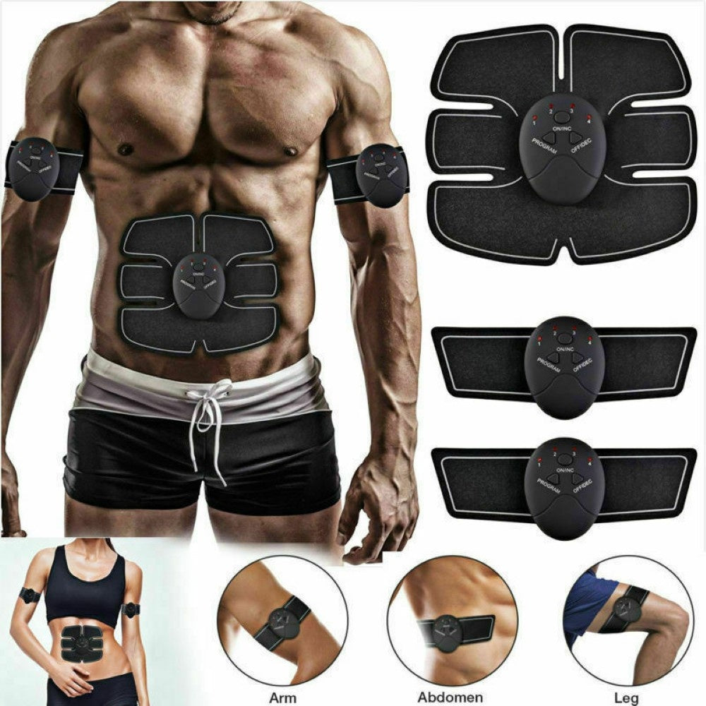 Abdominal machine EMS muscle stimulator black