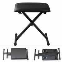 Thumbnail for Adjustable keyboard piano stool with black folding frame