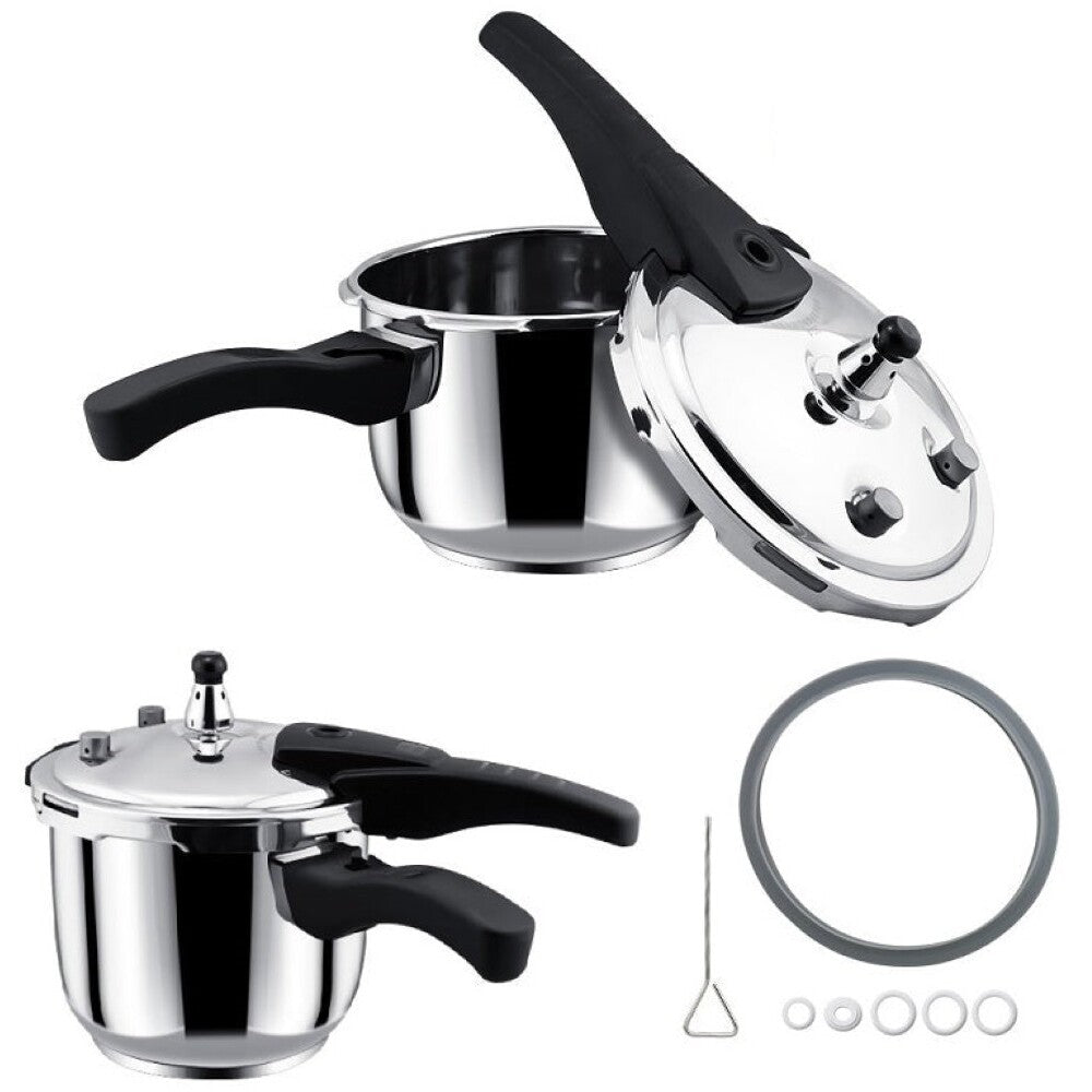 6 litre stainless steel pressure cooker with lid closed