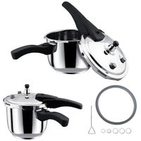 Thumbnail for 6 litre stainless steel pressure cooker with lid closed