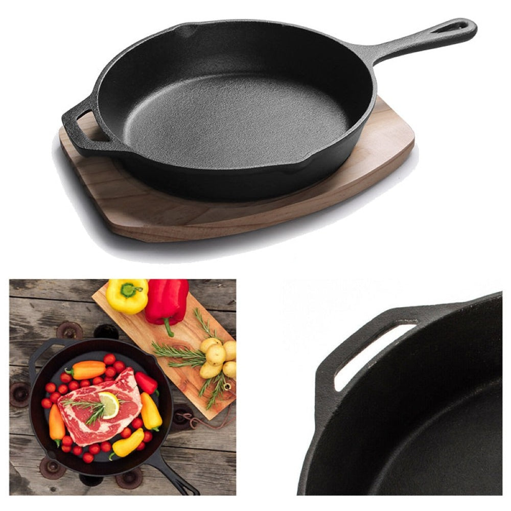 Cast iron skillet showing durable heavy construction