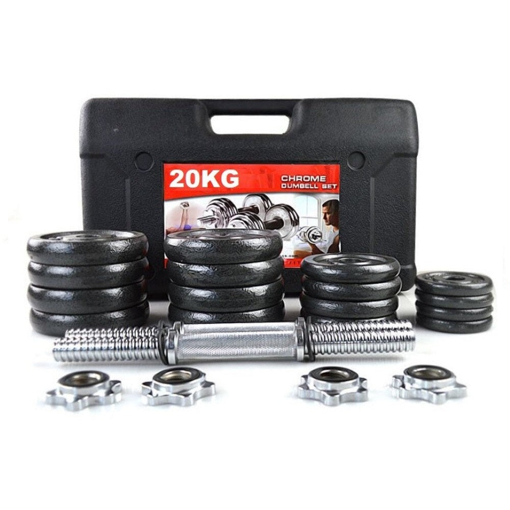 Weight plates arranged by size
