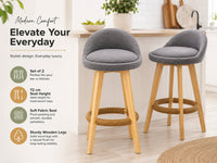 Thumbnail for Bar Stools Chair 360 Degree Swivel gray