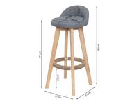 Thumbnail for Bar Stools Chair 360 Degree Swivel gray