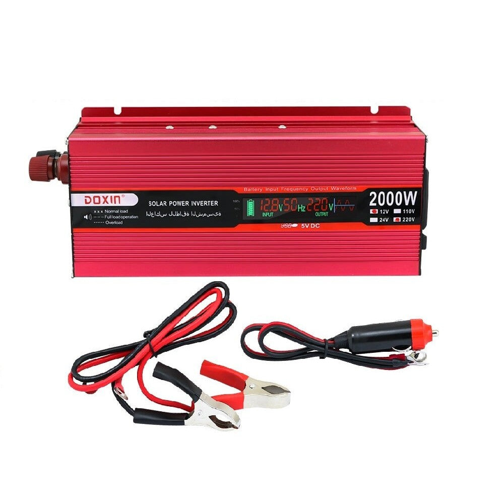 12V power inverter with LCD display front view