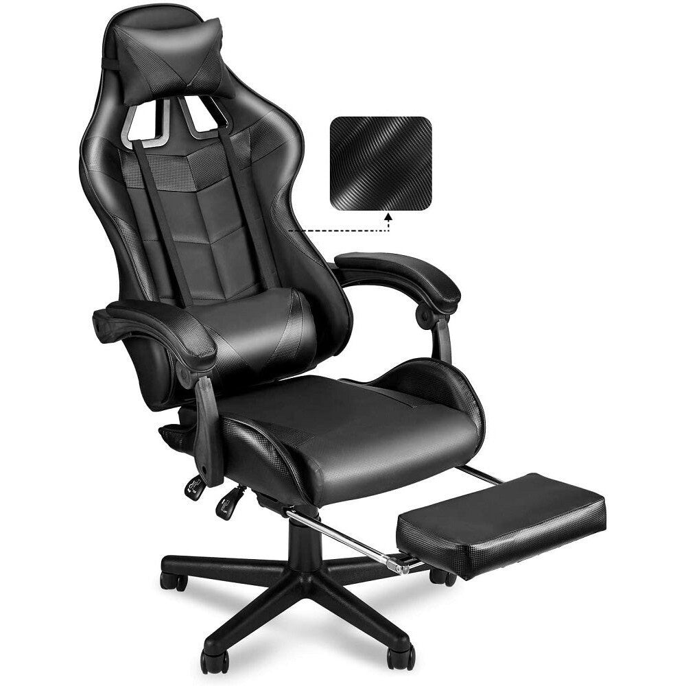 Gaming chair office chair black with high backrest design