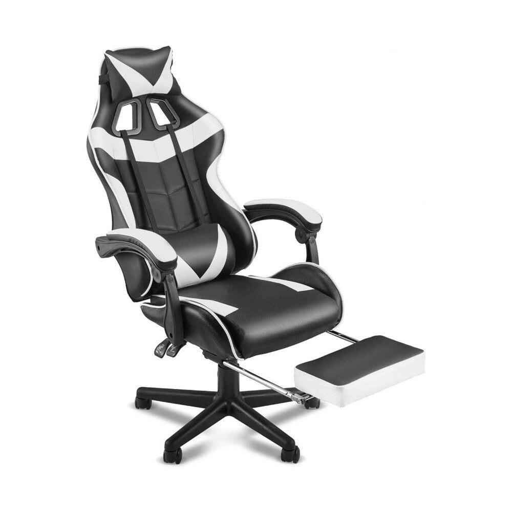 White and black gaming office chair