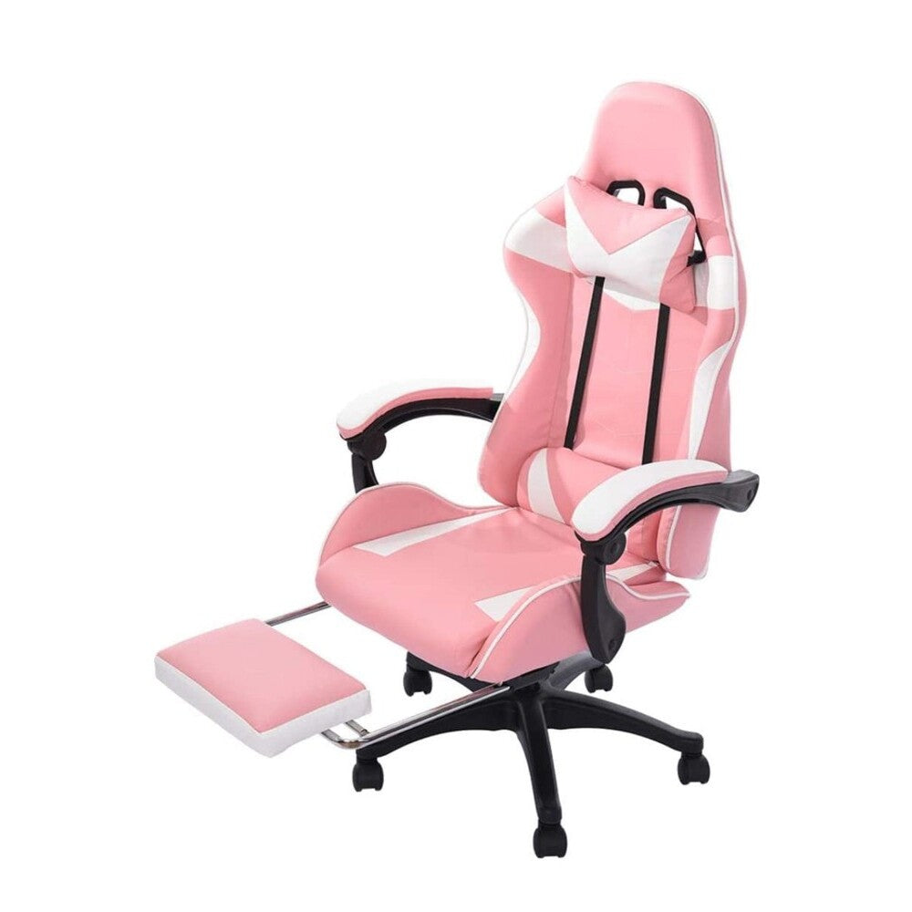 Ergonomic gaming chair blue PU leather