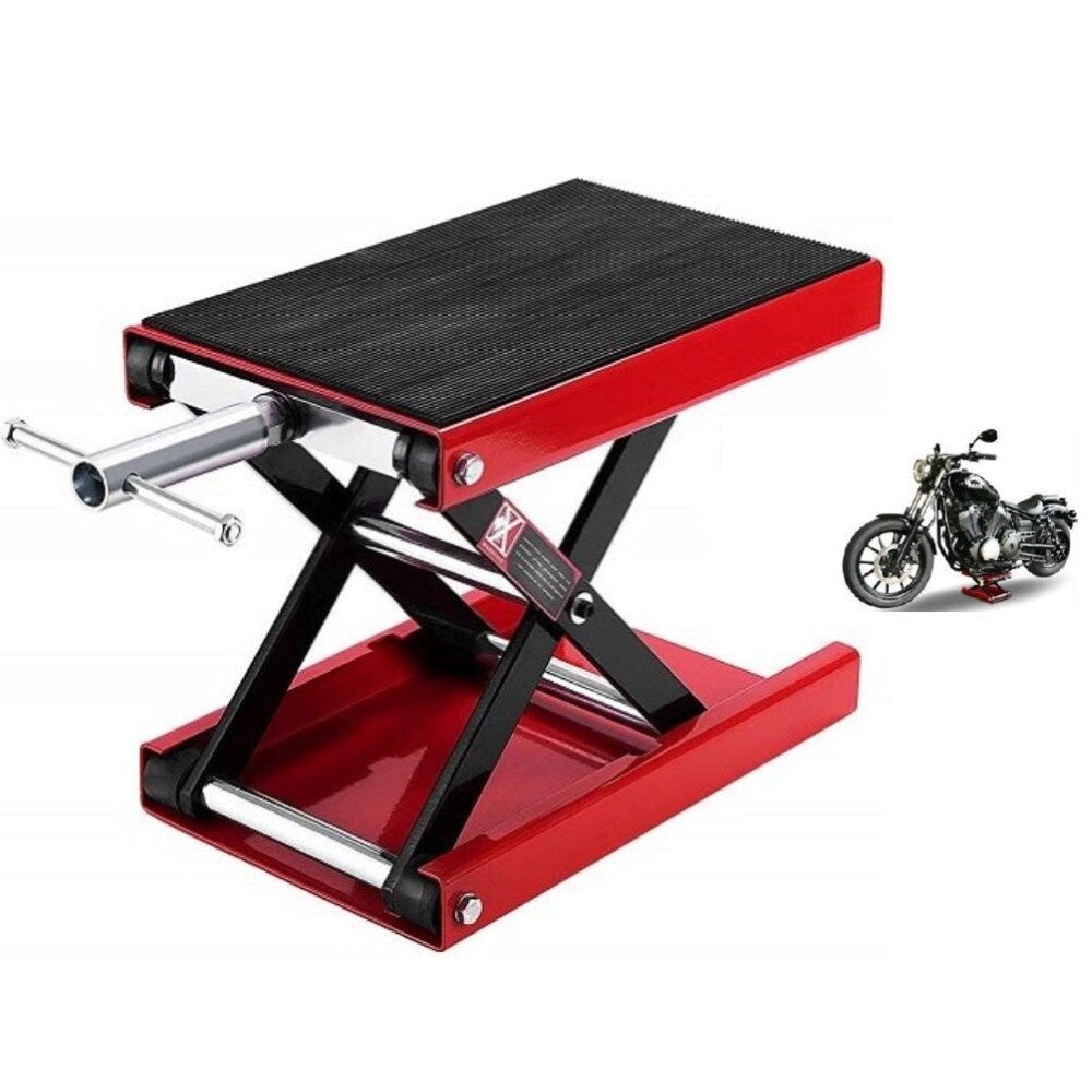 Motorcycle scissor lift stand red and black colour