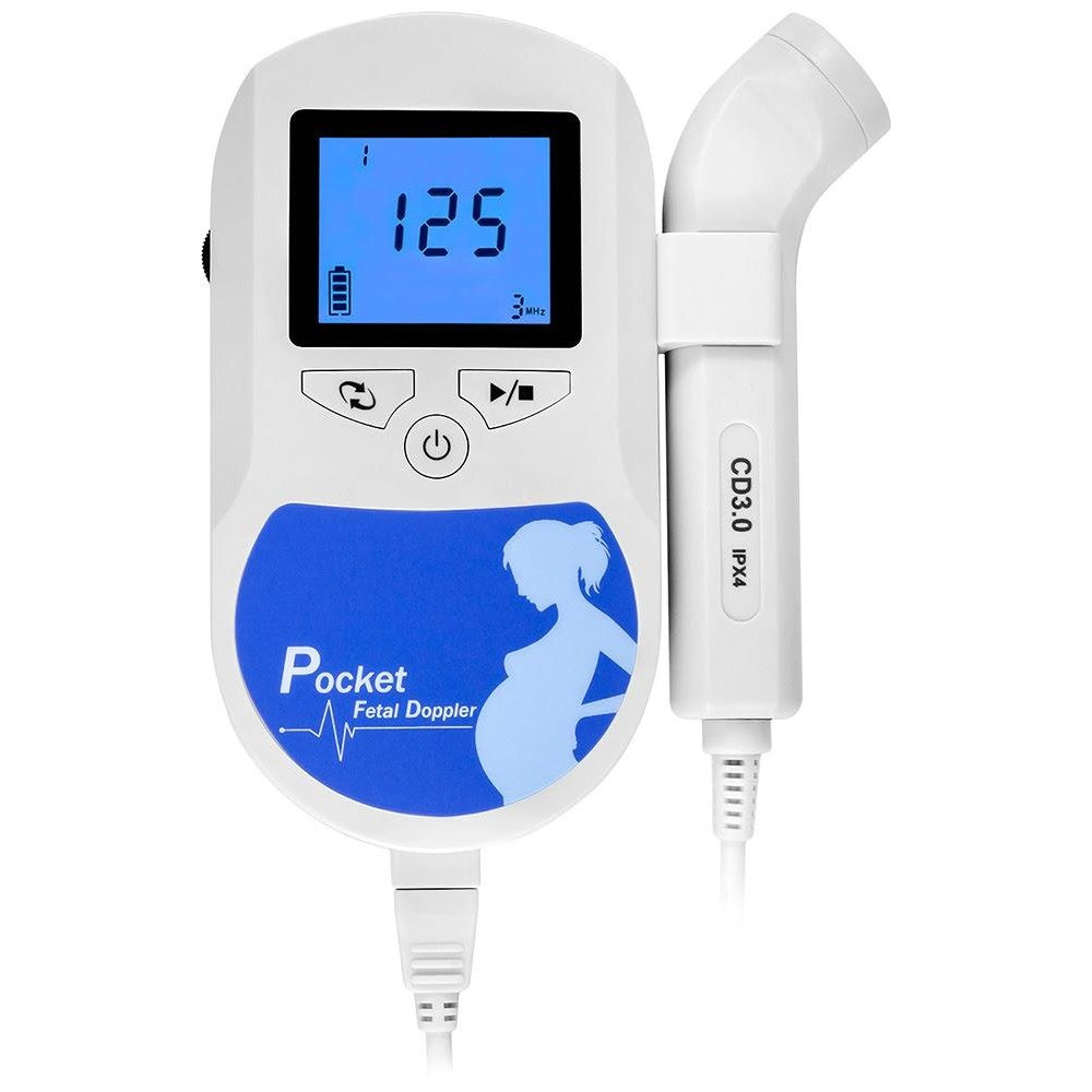 At home fetal doppler baby heart rate monitor used for pregnancy