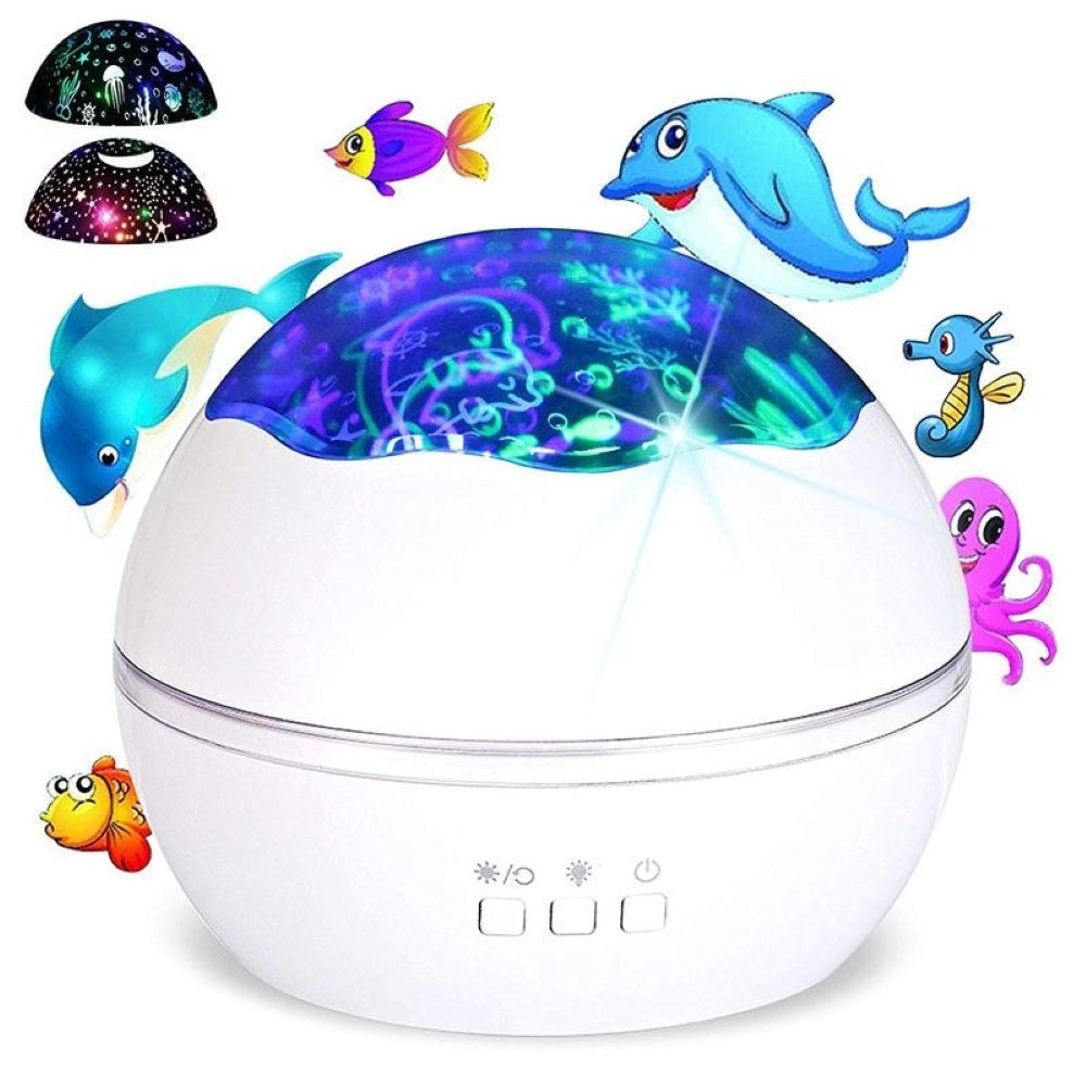 Night light projector with ABS white material