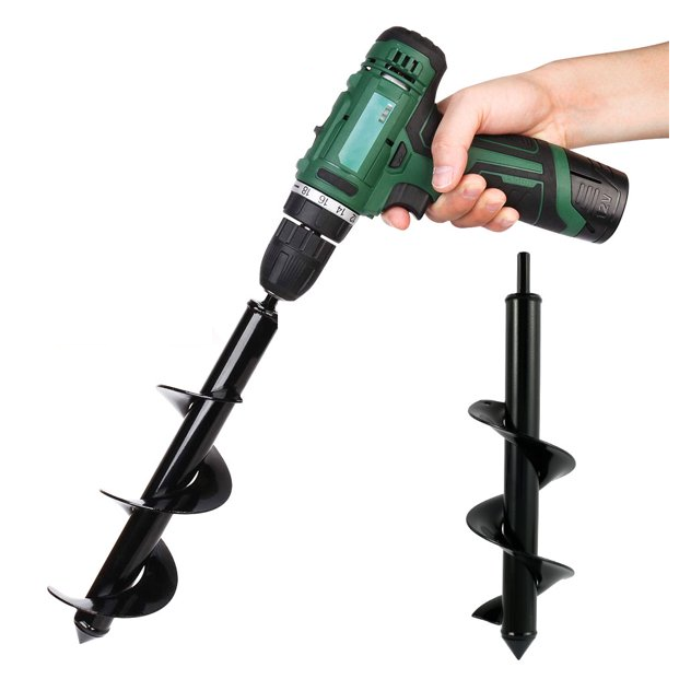 Garden auger with glossy black finish