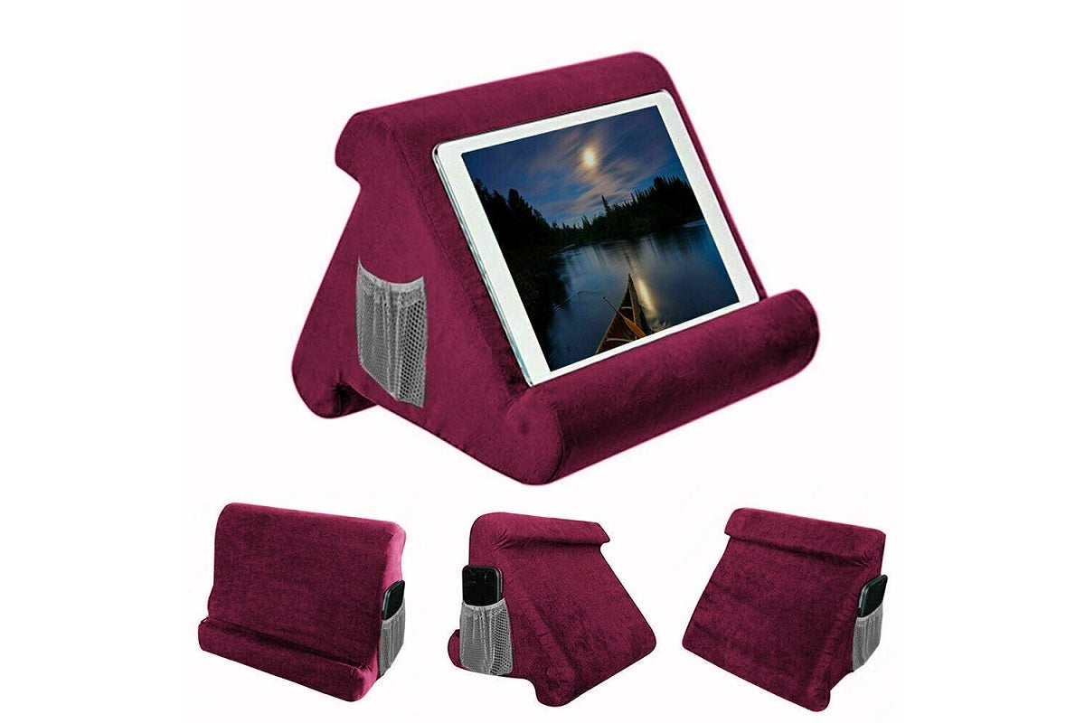 Flip pillow stand showing adjustable angles