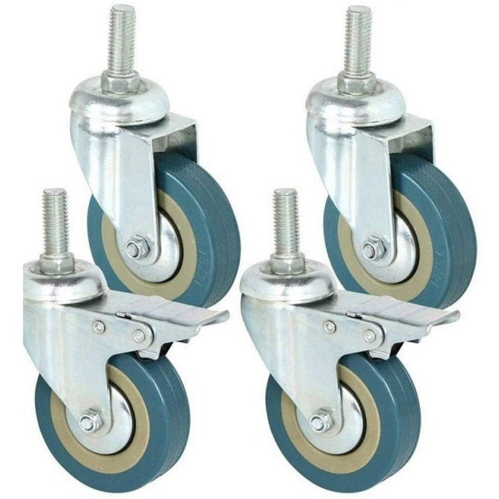 Caster wheels locking brake engaged