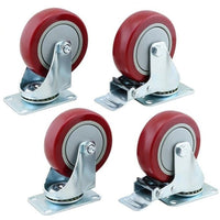 Thumbnail for Caster wheels kit 100mm PU wheels and metal frame