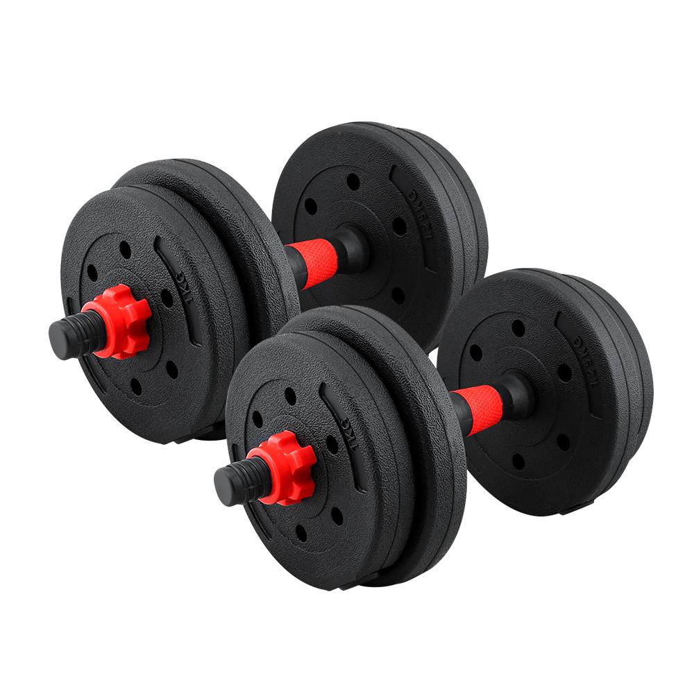 Rubber coated dumbbell bar with grip