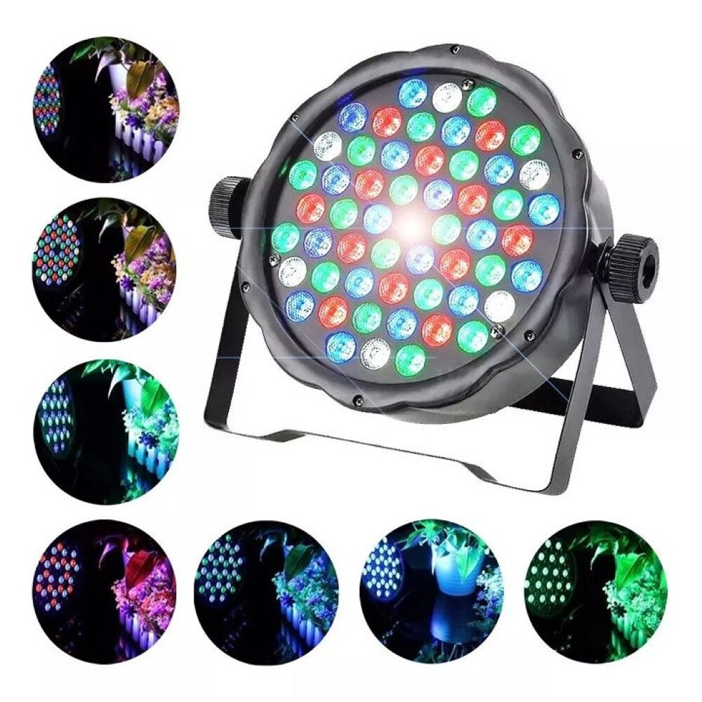 Christmas stage lights front view with black plastic body