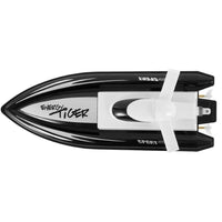 Thumbnail for RC racing boat remote control black white side angle