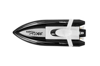 Thumbnail for Top view of black white RC racing boat 29cm