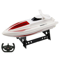 Thumbnail for Close-up of RC boat propeller and hull