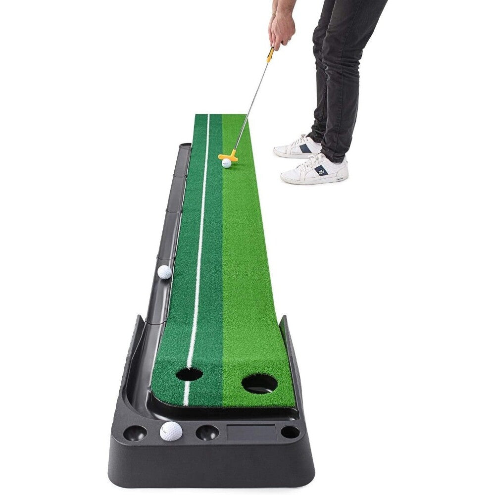 Indoor golf practice set long green putting mat