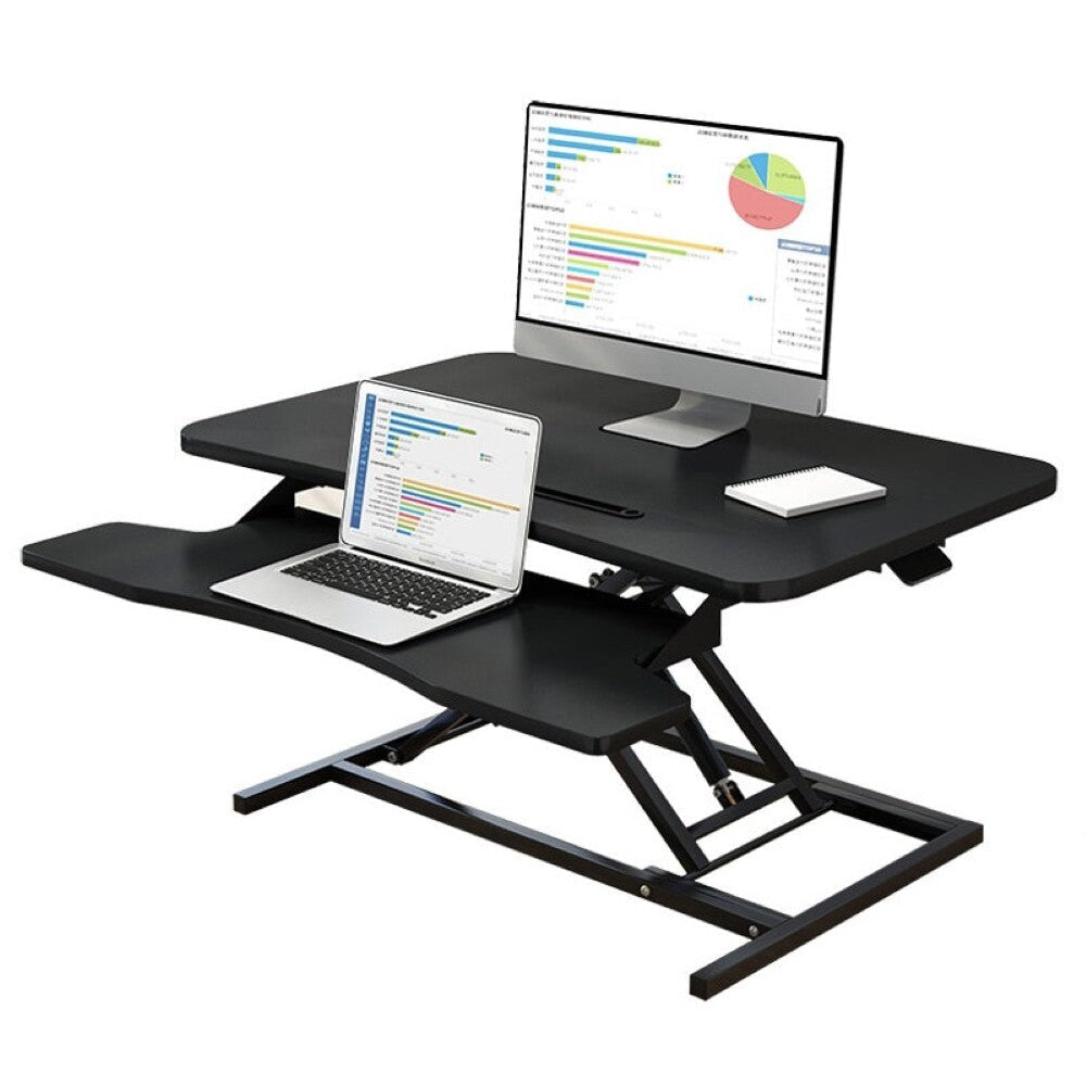 Height adjustable computer desk table with keyboard tray