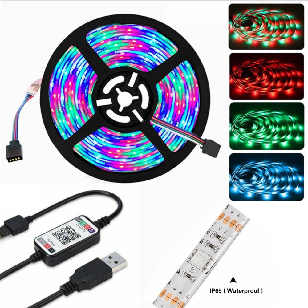 LED strip light RGB 5m black base colour