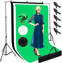 Thumbnail for Photography Background Stand with 3 Backdrops Kit