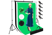 Thumbnail for Photography Background Stand with 3 Backdrops Kit