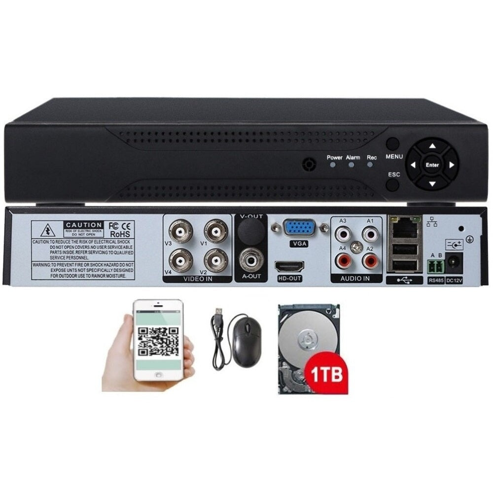 DVR recorder CCTV 4 channel showing motion detection setup