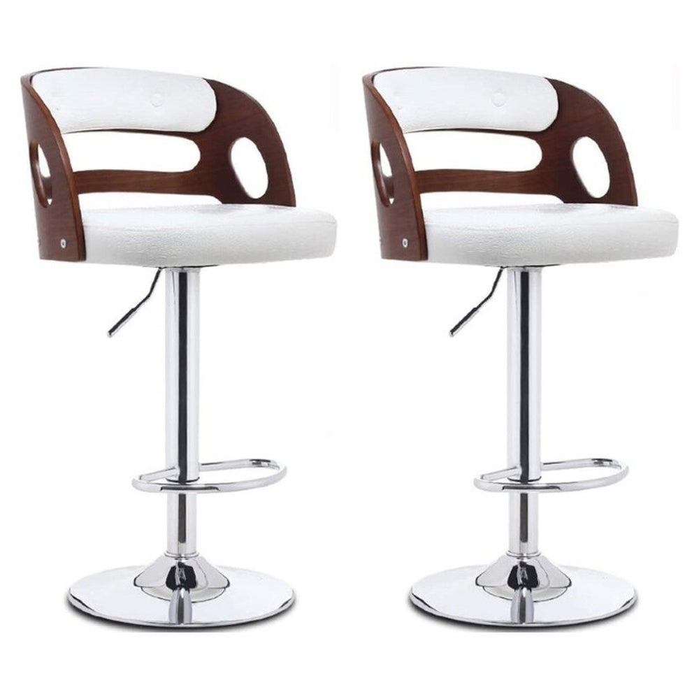 Bar stool chairs showing chrome metal base