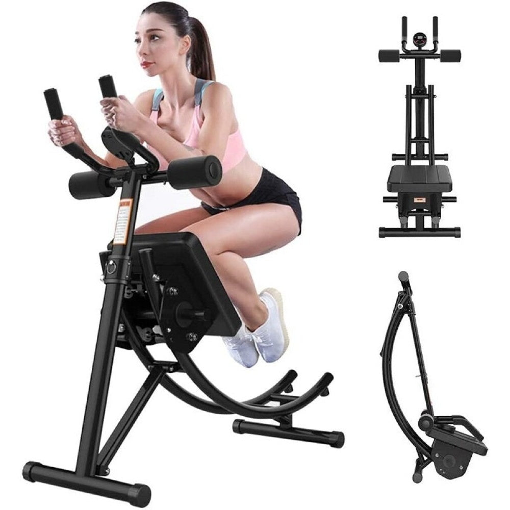 Abs roller abdominal trainer side view showing steel frame
