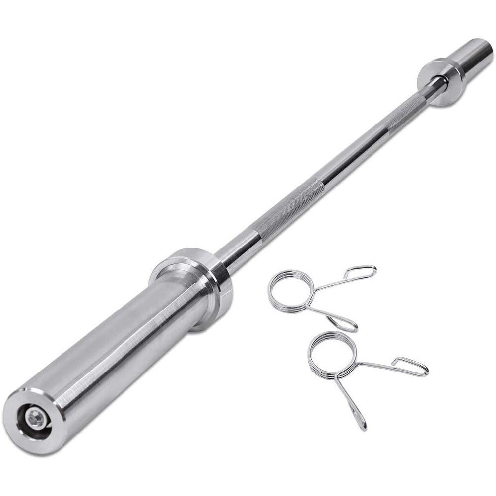 Olympic barbell bar with chrome surface shine