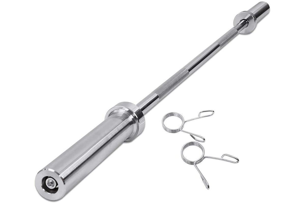 Close-up of diamond knurled grip on barbell bar