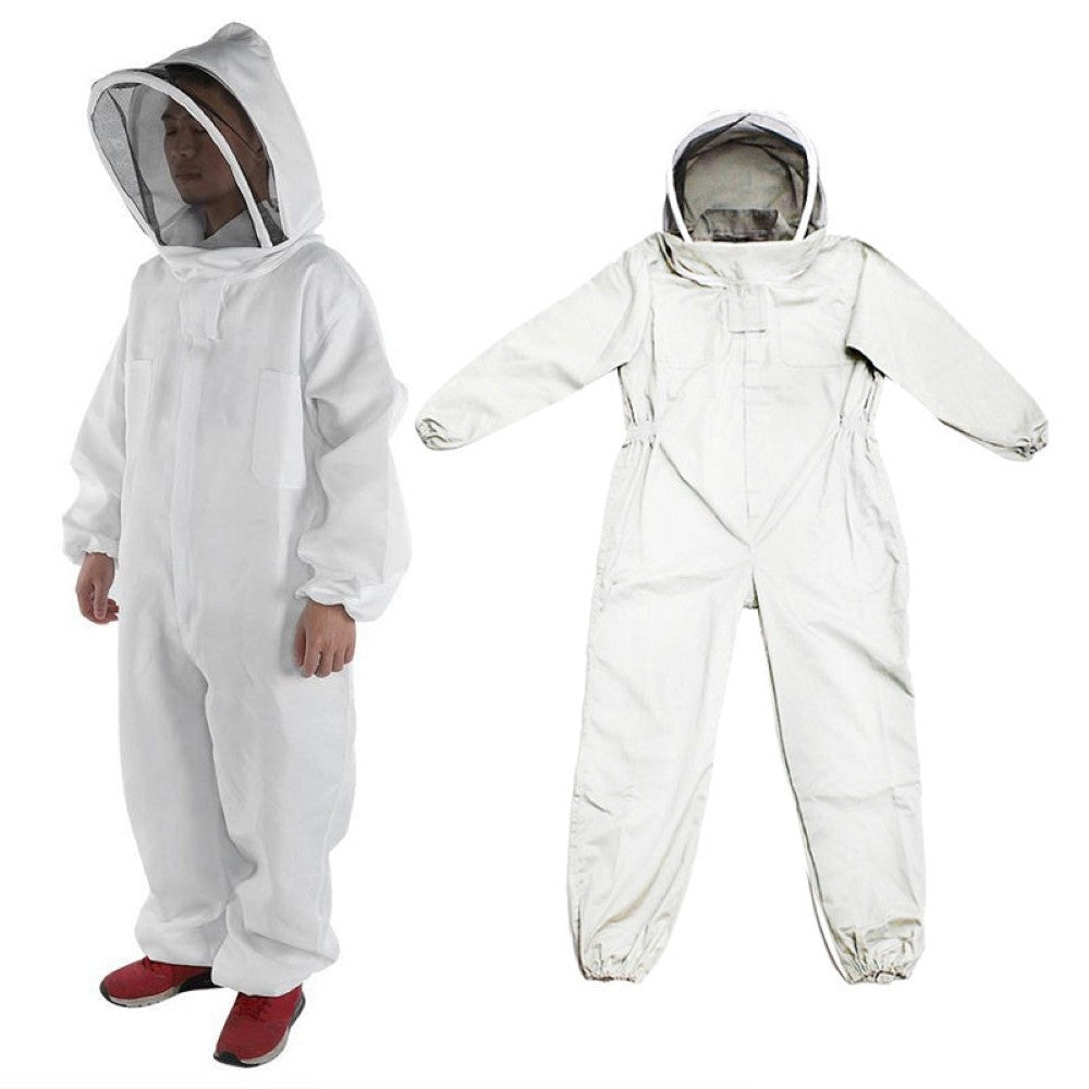 Beekeeping suit hooded veil XXL white full body outfit
