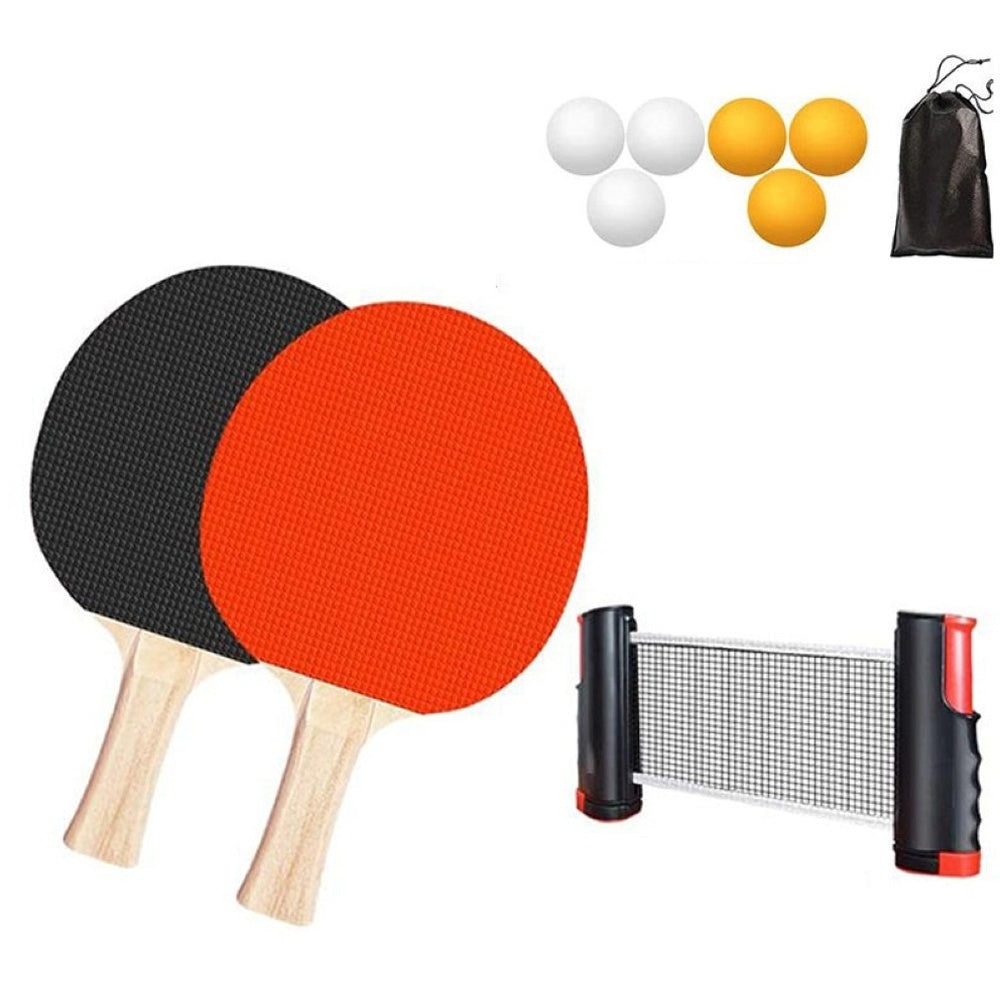 Side view of table tennis paddles showing grip design
